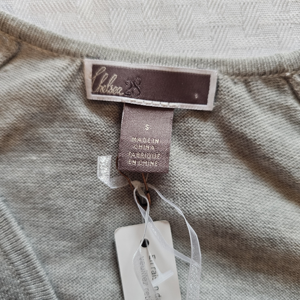 Gray Wrap Sweater Womens S Soft Knit Cozy Faux Wrap Pullover Nwt — image 2 of 4